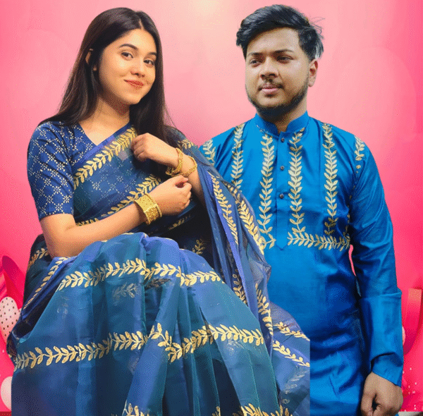 Sharee And Panjabi Couple Dress - Image 2